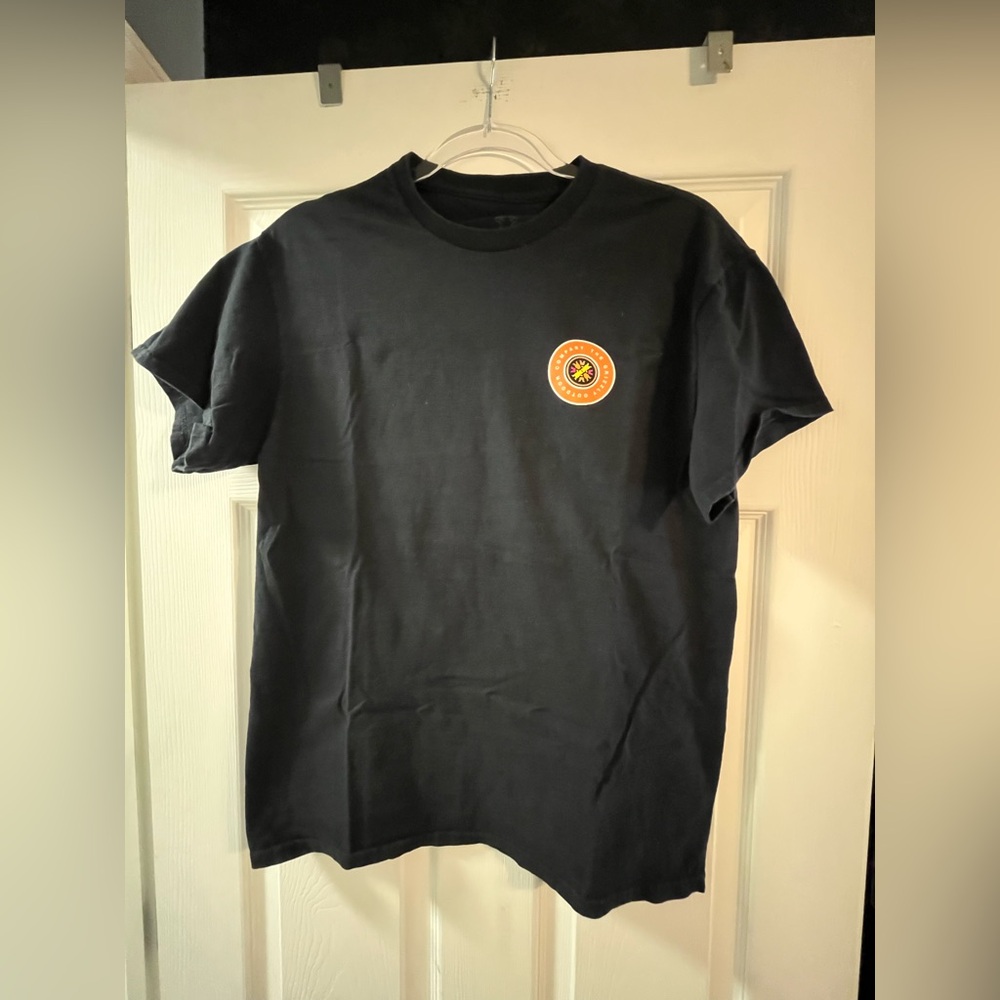 Classic Black Tee with Orange Emblem